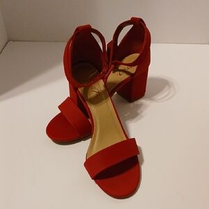Vibrant Scarlet Block Heel Sandals From Y.NOT